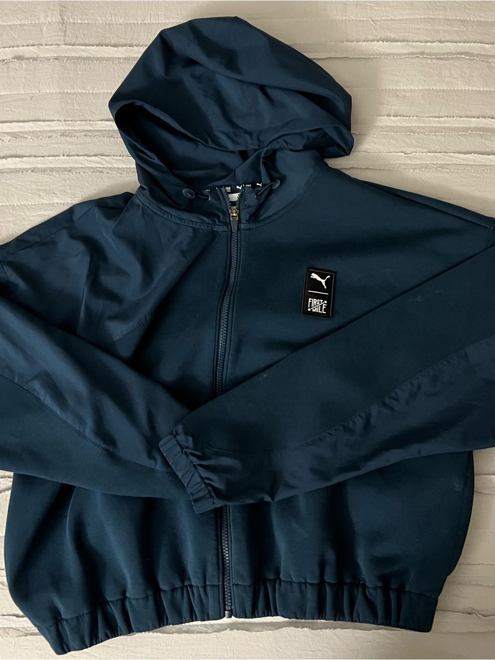 Puma x First Mile full-zip cropped hooded athletic jacket